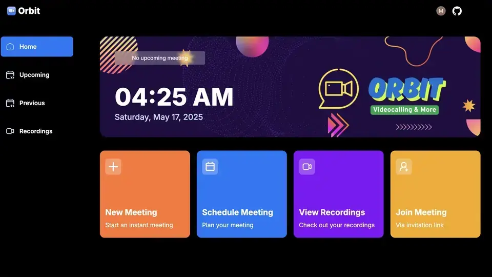 Orbit Video Chat project screenshot